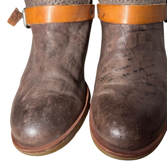 Sofft Baywood Ankle Boots Womens 7M Brown Tan Leather Buckle Moto Straps Zip Up - Picture 6 of 16